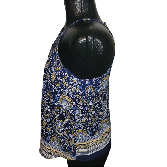 Active USA Blue Paisley Halter Tank Top S - Picture 4 of 6